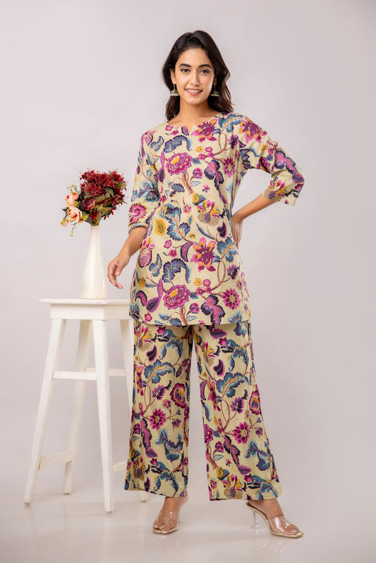 Tropical Hues Breezy Moods Rayon Co-ord Set