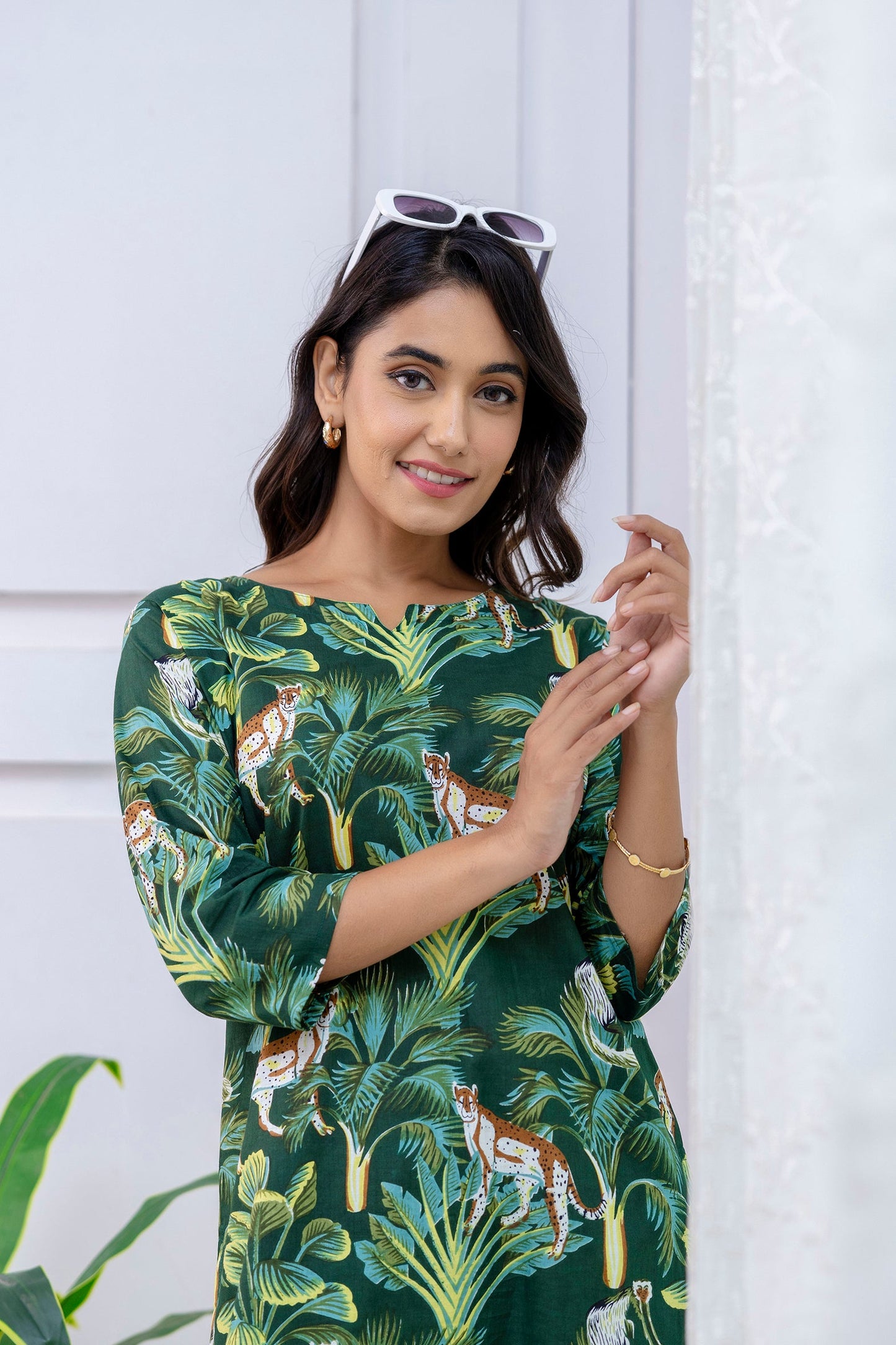 Forest Flow Green Rayon Co-ord set