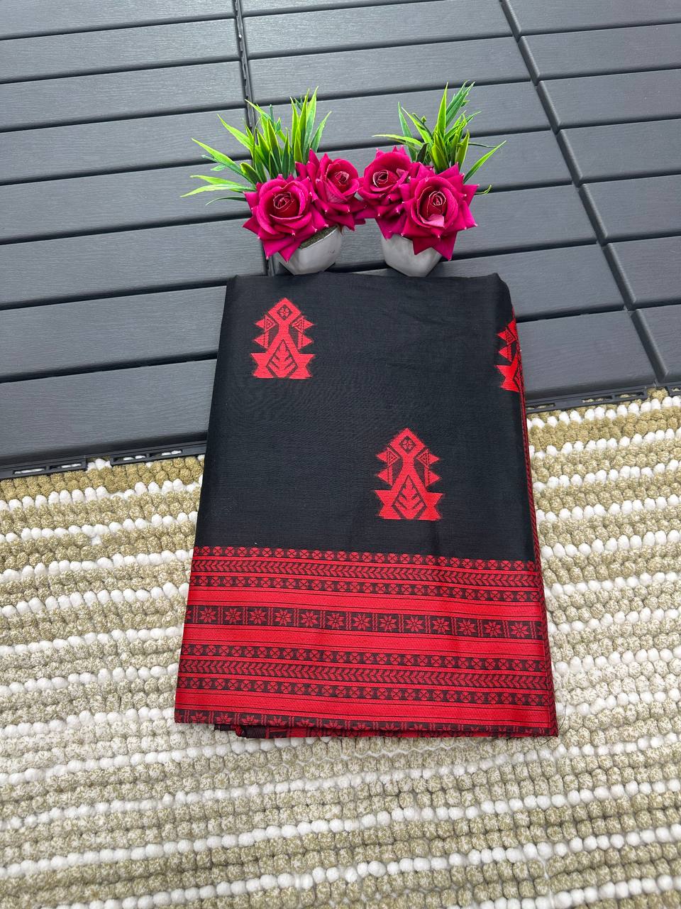 Handwoven Manipuri Soft Cotton Saree Festive Special with Running Blouse