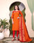 Cotton Kurti and Dupatta with Intricate Weaving Work