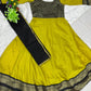 Elegant Green Antalkali Suit with Jacquard Silk & Net Dupatta