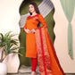 Cotton Kurti and Dupatta with Intricate Weaving Work