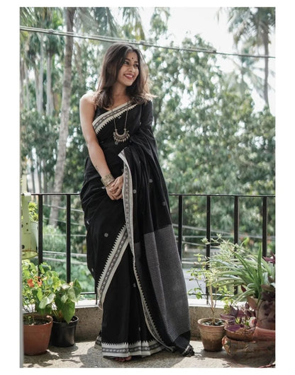 Soft Lilian Cotton Saree with Manipuri Thread work