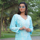 Comfortable Sky Blue Chikankari Kurti with Pant for Women