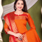 Cotton Kurti and Dupatta with Intricate Weaving Work