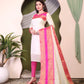 Cotton Kurti and Dupatta with Intricate Weaving Work