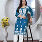 Chikankari Style Morpich Embroidered Heavy Rayon Cotton Kurti & Pant Set