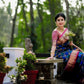 Traditional Soft Lichi Silk Saree with Exclusive Contrast Blouse