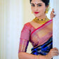 Traditional Soft Lichi Silk Saree with Exclusive Contrast Blouse