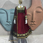 Elegant Maroon Antalkali Suit with Jacquard Silk & Net Dupatta
