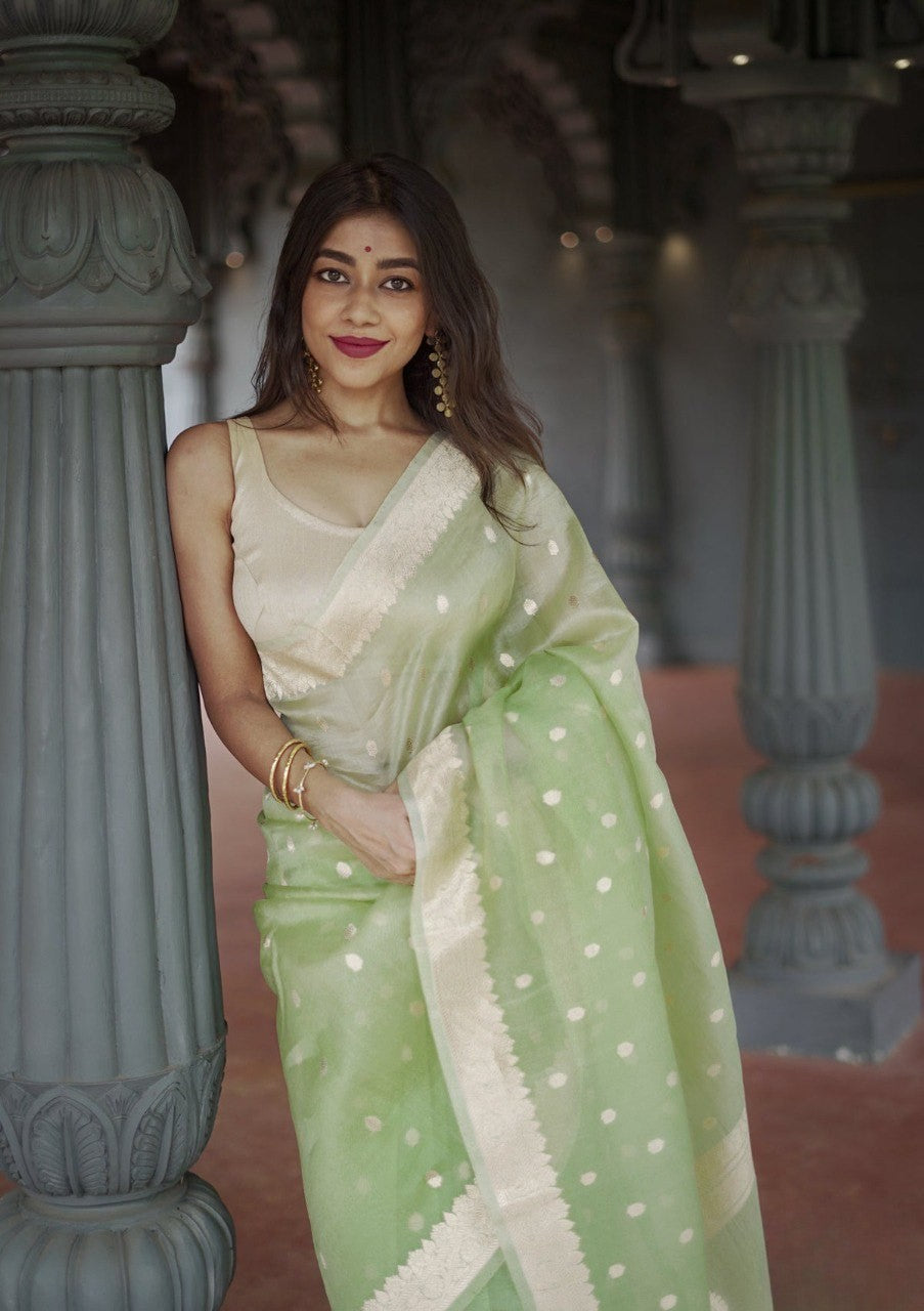 Lilaan Soft Slab Cotton Saree with Rich Weaving Blouse Elegant & Comfortable