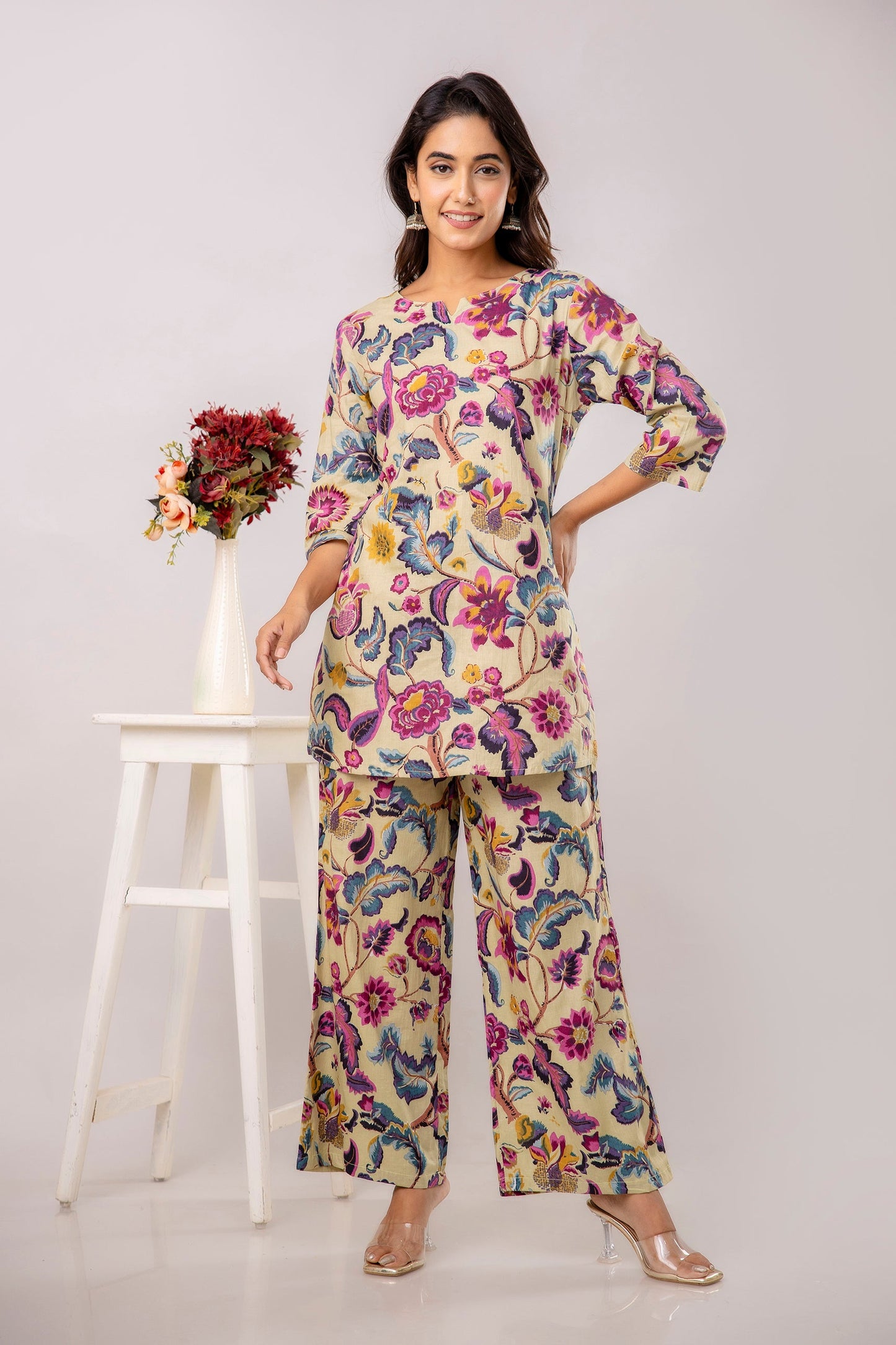 Tropical Hues Breezy Moods Rayon Co-ord Set