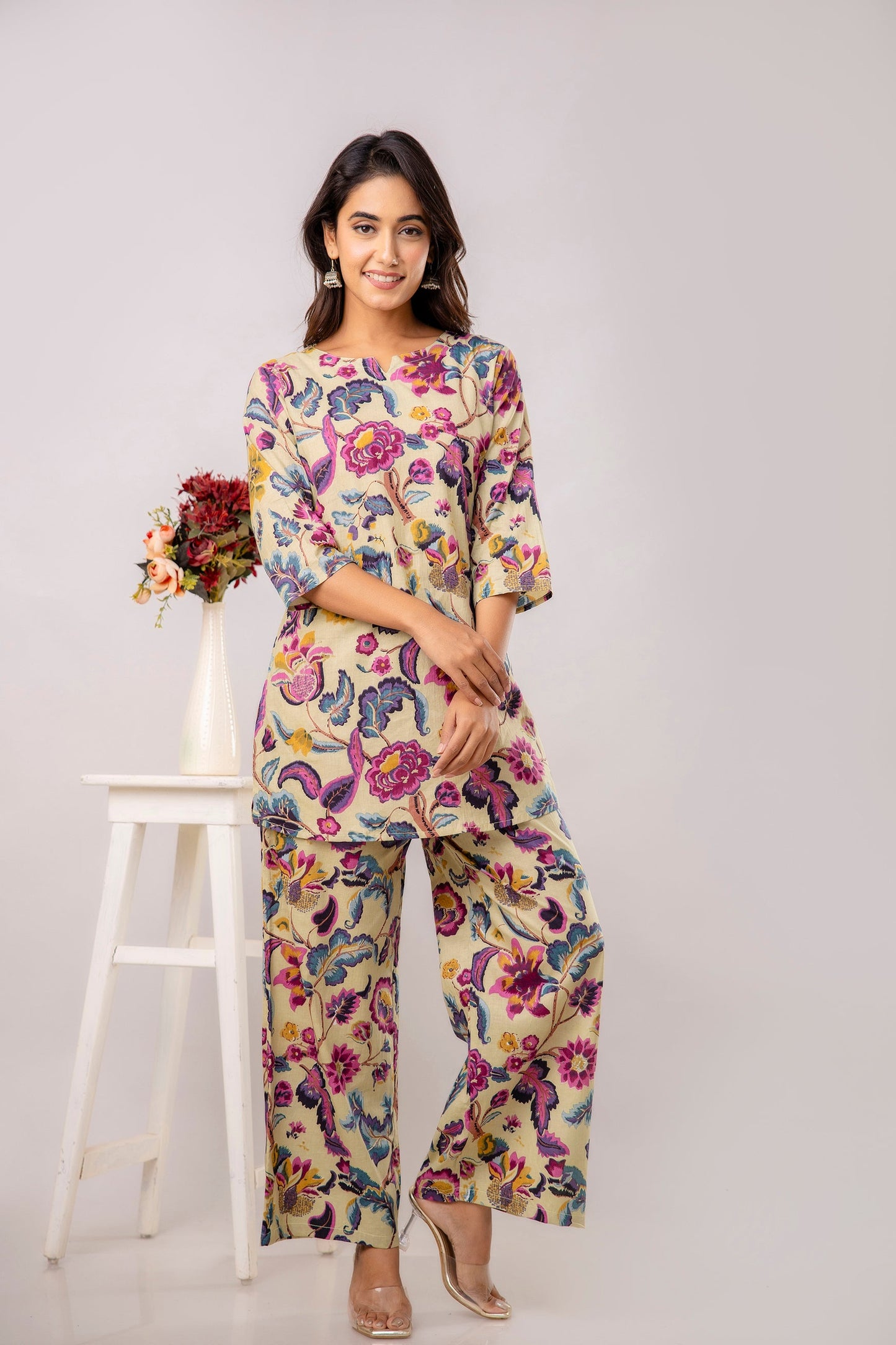 Tropical Hues Breezy Moods Rayon Co-ord Set