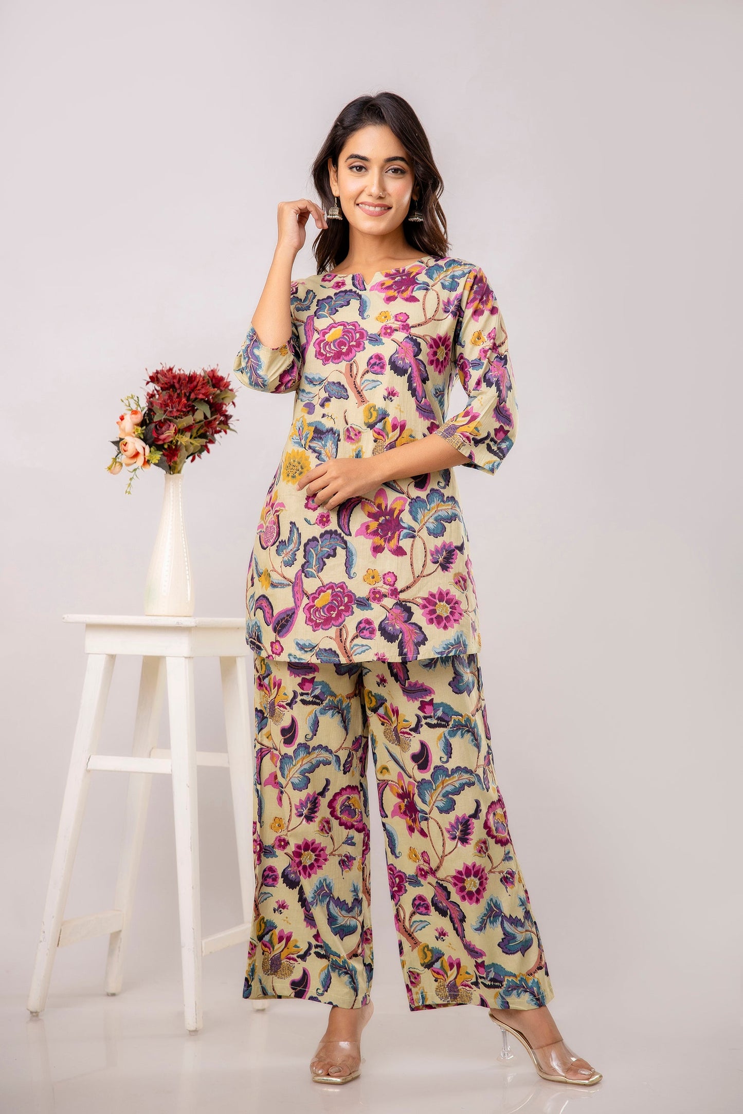 Tropical Hues Breezy Moods Rayon Co-ord Set