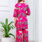 Pink Botanical Rayon  Co-ord set