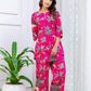 Pink Botanical Rayon  Co-ord set