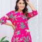 Pink Botanical Rayon  Co-ord set