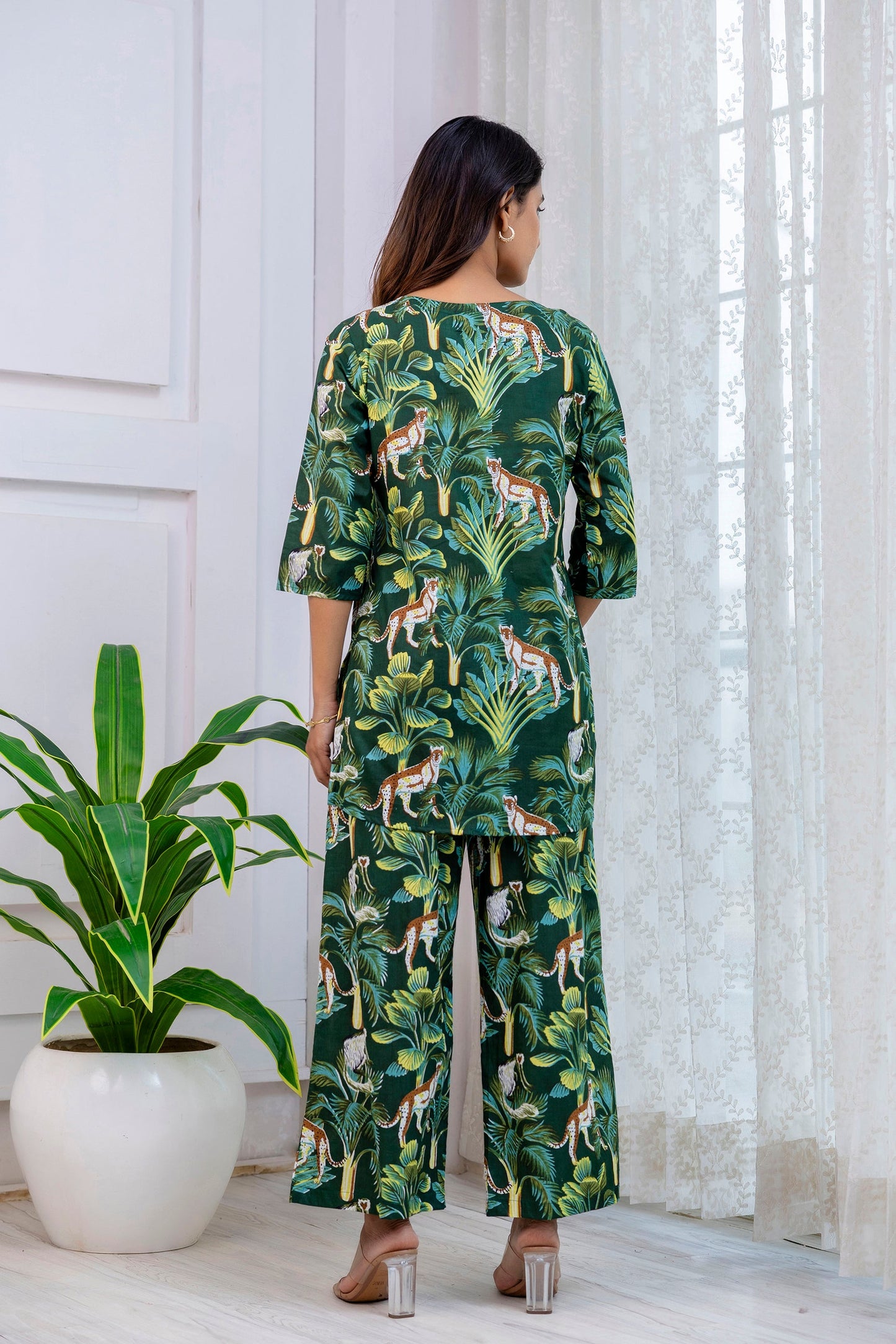 Forest Flow Green Rayon Co-ord set