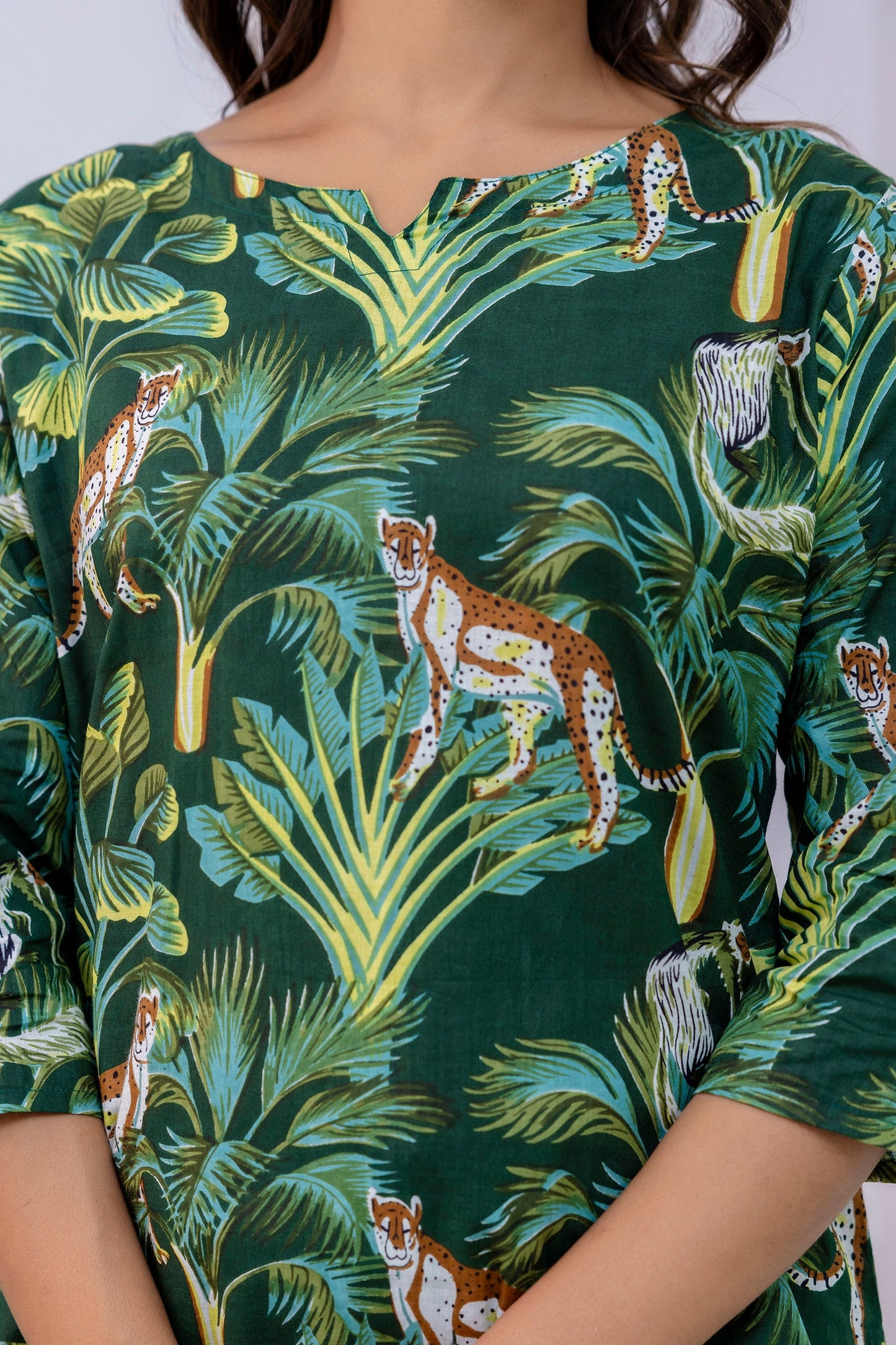 Forest Flow Green Rayon Co-ord set