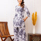 White Floral Rayon Co-ord set