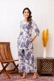 White Floral Rayon Co-ord set