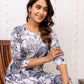 White Floral Rayon Co-ord set