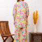 Off-white Floral Rayon Co-ord set