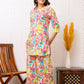 Off-white Floral Rayon Co-ord set