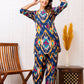Blue Haze Abstract Rayon Co-ord Set