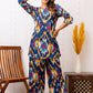 Blue Haze Abstract Rayon Co-ord Set