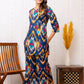 Blue Haze Abstract Rayon Co-ord Set