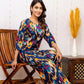 Blue Haze Abstract Rayon Co-ord Set