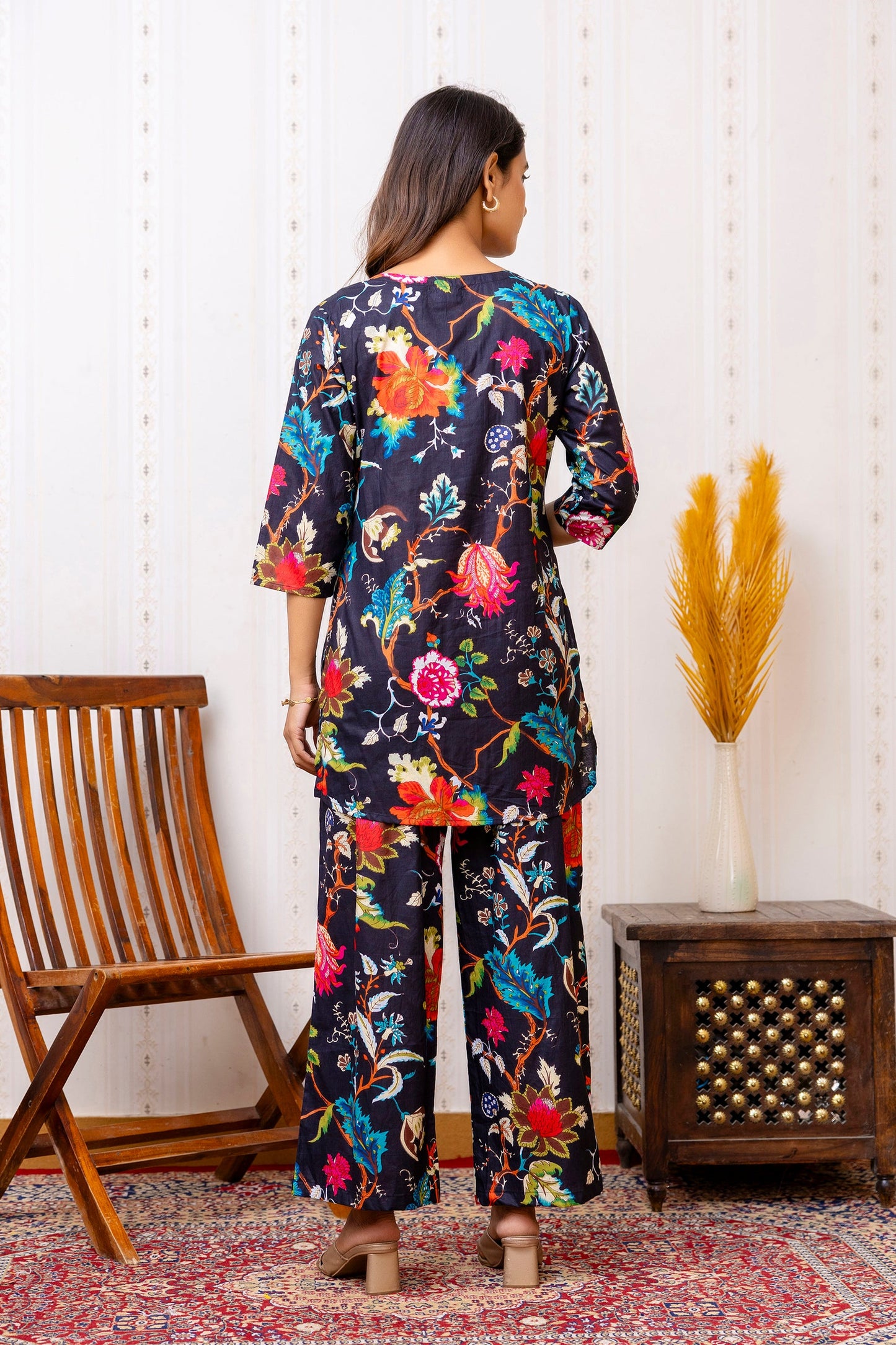Floral Fantasies Come to Life Rayon Co-ord Set