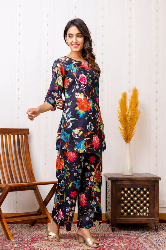 Floral Fantasies Come to Life Rayon Co-ord Set
