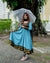 Elegant Sky Blue Antalkali Suit with Jacquard Silk & Net Dupatta