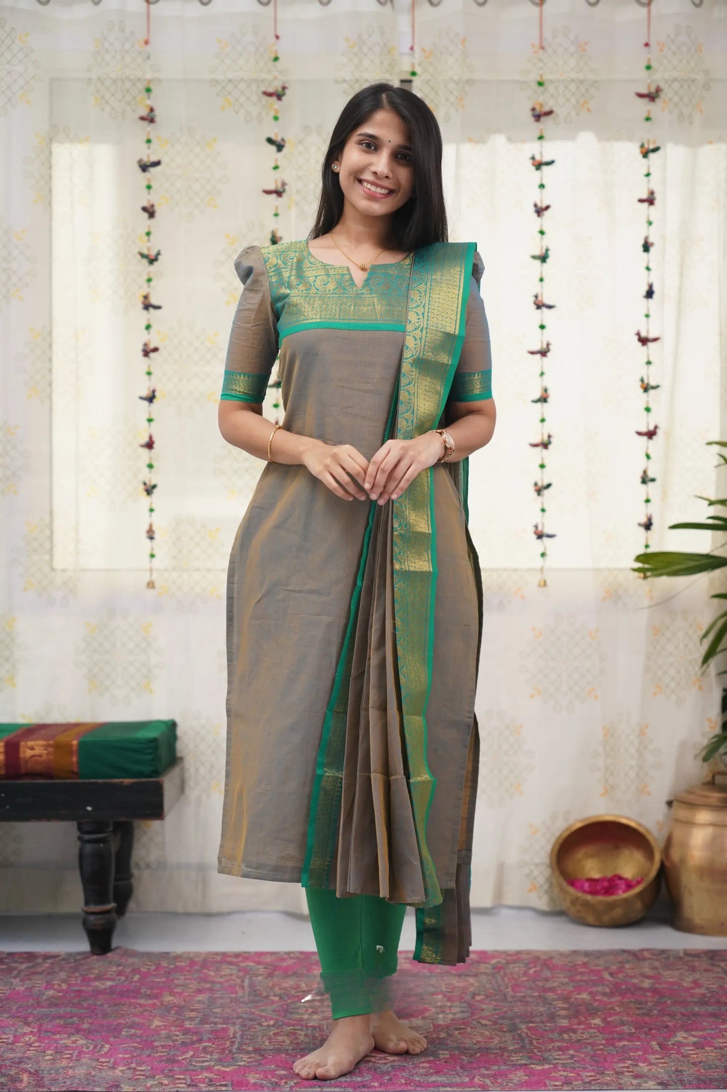 Trendy Cotton Kurta with Dupatta