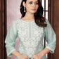 Beautiful Green Chikankari Cotton Kurti with pant