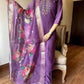 Embroidered Rayon Slub Suit Set with Organza Dupatta