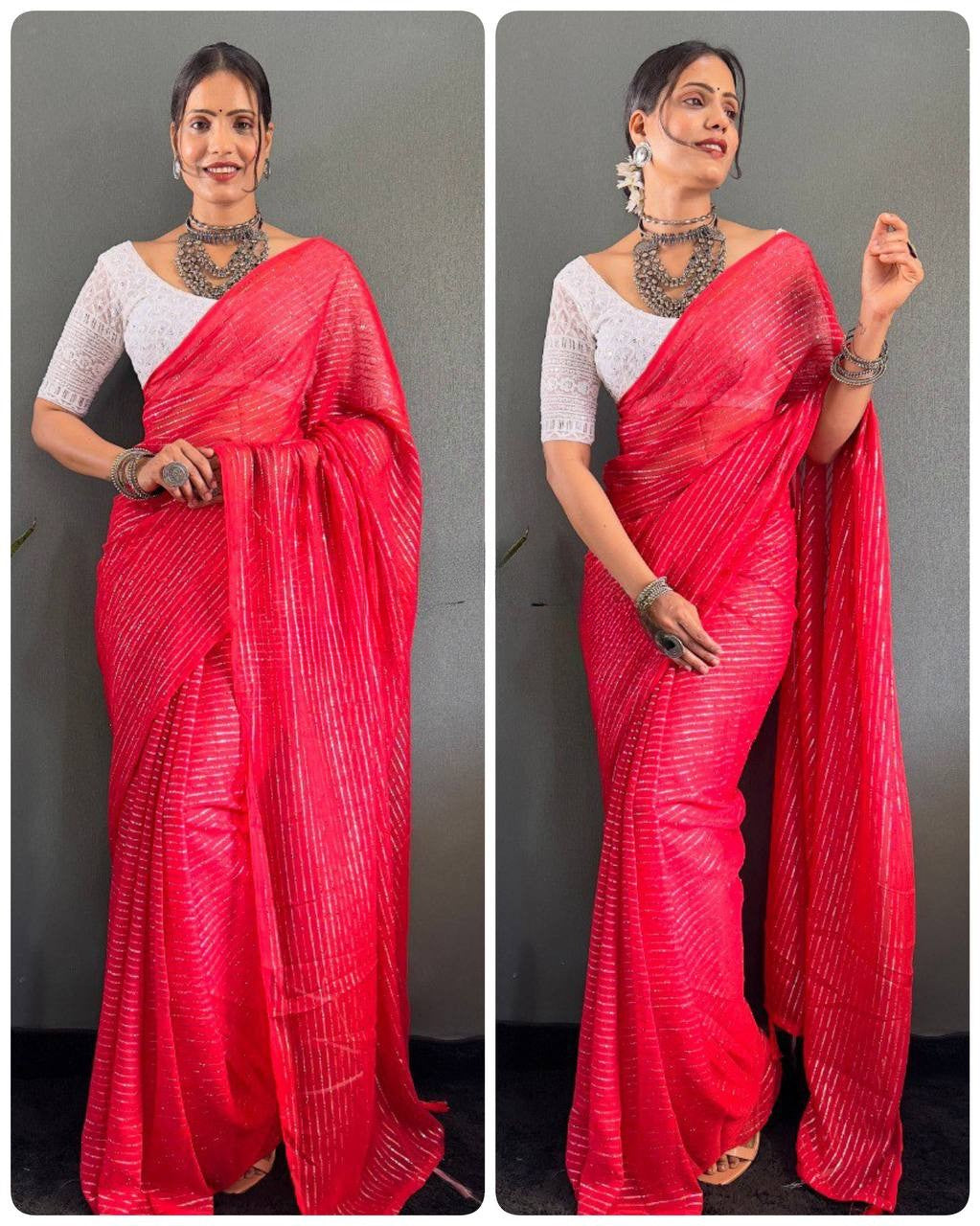 Shimmer Look Soft Nylon Saree
