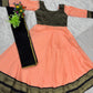 Elegant Peach Antalkali Suit with Jacquard Silk & Net Dupatta