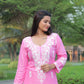 Comfortable Pink Chikankari Kurti with Pant for Women
