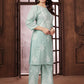 Beautiful Green Chikankari Cotton Kurti with pant