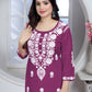 Chikankari Style Embroidered Heavy Rayon Cotton Kurti & Pant Set