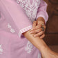 Beautiful Pink Chikankari Cotton Kurti with pant