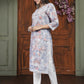 Trendy Orange Women’s Chikankari Cotton Kurti & Pant