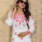 Classic & Stylish Rayon Slub White Chikankari Kurti Pant Collection