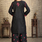 Classic & Stylish Rayon Slub Black Chikankari Kurti Pant Collection