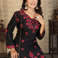 Classic & Stylish Rayon Slub Black Chikankari Kurti Pant Collection