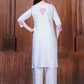 Trendy White Chikankari Embroidery Kurti & Pant for Women