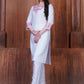 Trendy White Chikankari Embroidery Kurti & Pant for Women